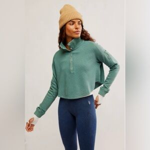 NWT Free People Movement So Fly Henley In Midnight Jade